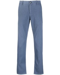Pantalon chino à carreaux bleu Jacob Cohen