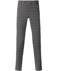 Pantalon chino à carreaux gris foncé Pt01