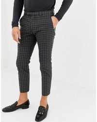 Pantalon chino à carreaux gris foncé Twisted Tailor