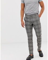 Pantalon chino à carreaux gris ASOS DESIGN