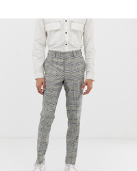 Pantalon chino à carreaux gris Noak