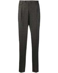 Pantalon chino à carreaux marron foncé Pt01