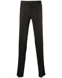 Pantalon chino à carreaux marron foncé Pt01
