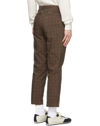Pantalon chino à carreaux marron Beams Plus