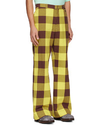 Pantalon chino à carreaux marron Acne Studios