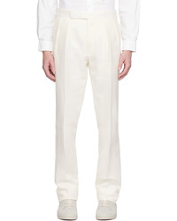 Pantalon chino à chevrons blanc