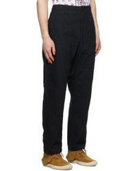 Pantalon chino à chevrons noir Engineered Garments