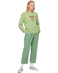 Pantalon chino à chevrons vert menthe Brain Dead