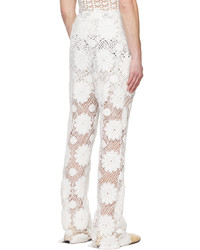 Pantalon chino à fleurs blanc young n sang