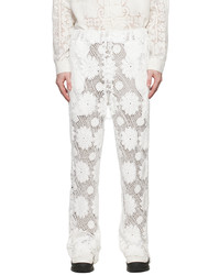 Pantalon chino à fleurs blanc young n sang