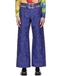 Pantalon chino à fleurs bleu Chopova Lowena