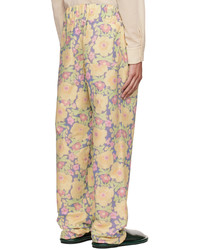 Pantalon chino à fleurs jaune Jacquemus
