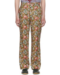 Pantalon chino à fleurs multicolore Erdem