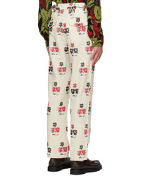 Pantalon chino à fleurs multicolore Bode