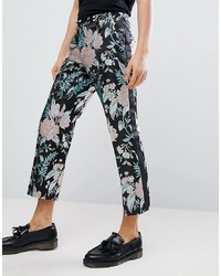 Pantalon chino à fleurs noir ASOS Edition