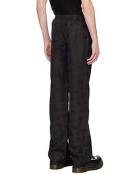 Pantalon chino à fleurs noir Anna Sui