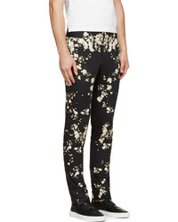 Pantalon chino à fleurs noir Givenchy