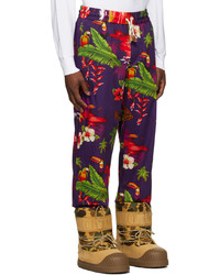 Pantalon chino à fleurs violet Moncler Genius