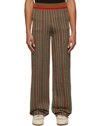 Pantalon chino à losanges marron