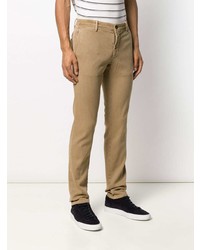 Pantalon chino à motif zigzag marron clair Incotex