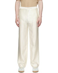 Pantalon chino à rayures verticales beige GAUCHERE