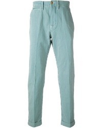 Pantalon chino à rayures verticales blanc et bleu Levi's