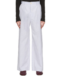 Pantalon chino à rayures verticales bleu clair Edward Cuming
