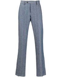 Pantalon chino à rayures verticales bleu clair Lardini