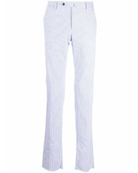 Pantalon chino à rayures verticales bleu clair PT TORINO