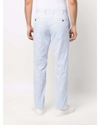Pantalon chino à rayures verticales bleu clair PT TORINO