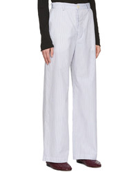 Pantalon chino à rayures verticales bleu clair Edward Cuming