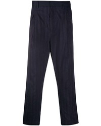 Pantalon chino à rayures verticales bleu marine Ann Demeulemeester Grise