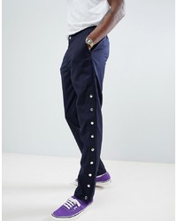 Pantalon chino à rayures verticales bleu marine ASOS DESIGN