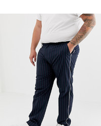 Pantalon chino à rayures verticales bleu marine ASOS DESIGN