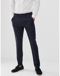 Pantalon chino à rayures verticales bleu marine Farah Smart