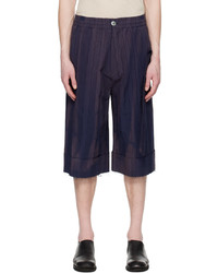 Pantalon chino à rayures verticales bleu marine JiyongKim