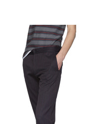 Pantalon chino à rayures verticales bleu marine Daniel W. Fletcher
