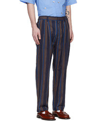 Pantalon chino à rayures verticales bleu marine VIKTOR & ROLF MISTER MISTER
