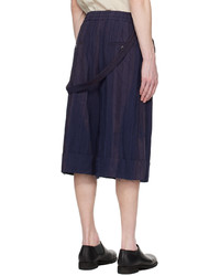 Pantalon chino à rayures verticales bleu marine JiyongKim