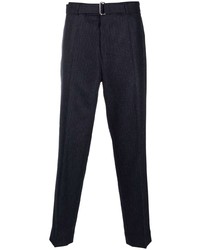 Pantalon chino à rayures verticales bleu marine Officine Generale