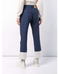 Pantalon chino à rayures verticales bleu marine Loewe
