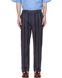 Pantalon chino à rayures verticales bleu marine VIKTOR & ROLF MISTER MISTER