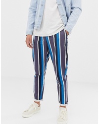 Pantalon chino à rayures verticales bleu ASOS DESIGN