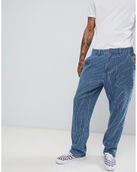 Pantalon chino à rayures verticales bleu FAIRPLAY