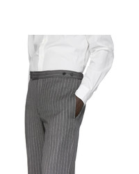 Pantalon chino à rayures verticales gris foncé Loewe