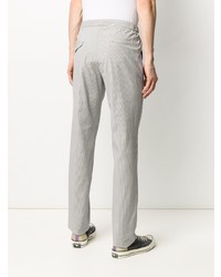 Pantalon chino à rayures verticales gris Incotex