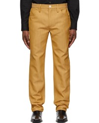 Pantalon chino à rayures verticales jaune Séfr