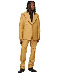 Pantalon chino à rayures verticales jaune Séfr