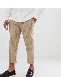 Pantalon chino à rayures verticales marron clair ASOS DESIGN