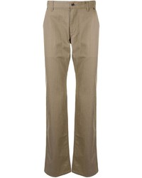Pantalon chino à rayures verticales marron clair D'urban